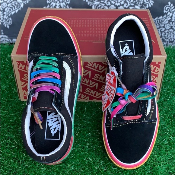 VANS OLD SKOOL STACKED GLITTER BLACK/RAINBOW WMNS - Picture 6 of 16